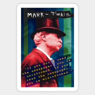 Mark Twain About Newspapers Sticker